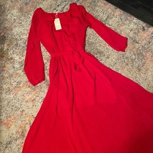 NWT Buenos Ninos B & N Red Maxi Dress L